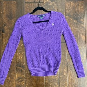 Purple Ralph Lauren v neck fitted sweater. Small. Very comfy. Great condition.